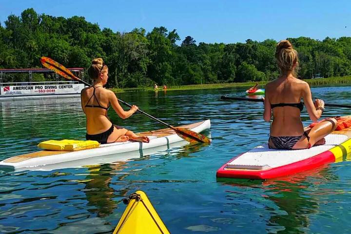 Sitting on Stand Up Paddleboard